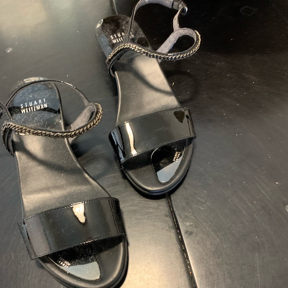 Stuart Weitzman Leather Patent Sandals New